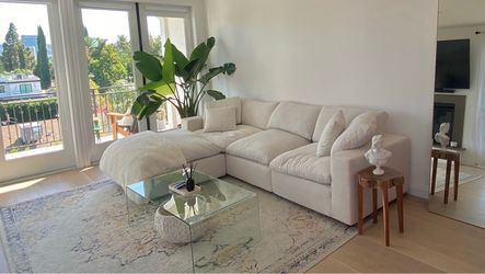 Modern Cloud Style Sectional Sofa + Ottoman