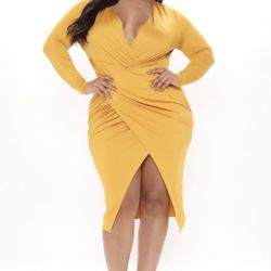 Fashion Nova Dress Mustard