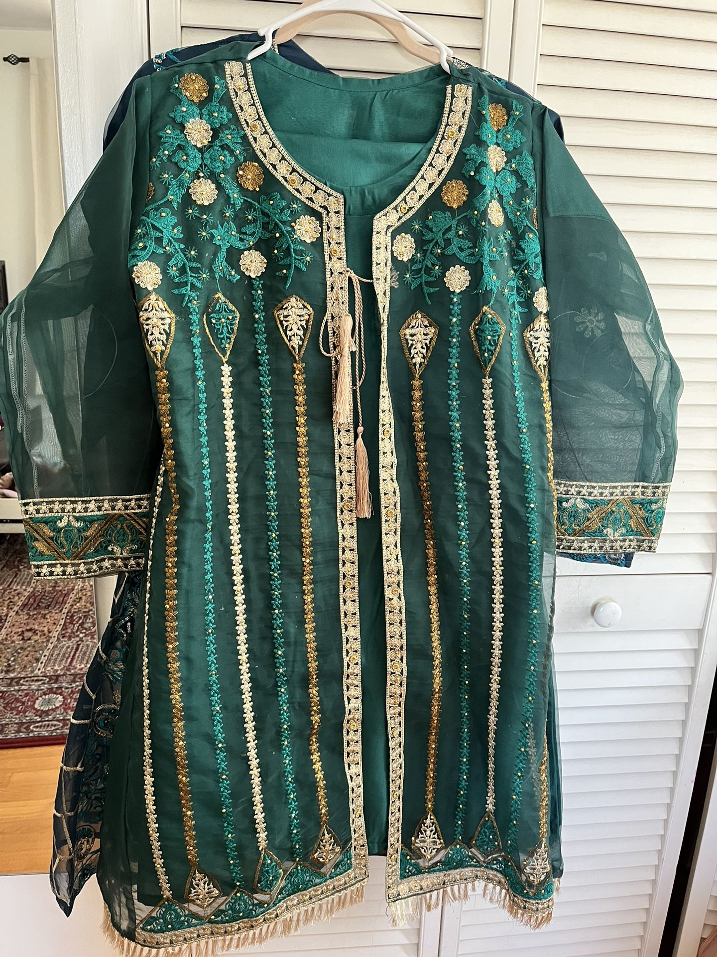 Pakistani Dress 3 Pcs organza Suit- S/M