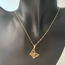 18K Gold Necklace And Earrings 