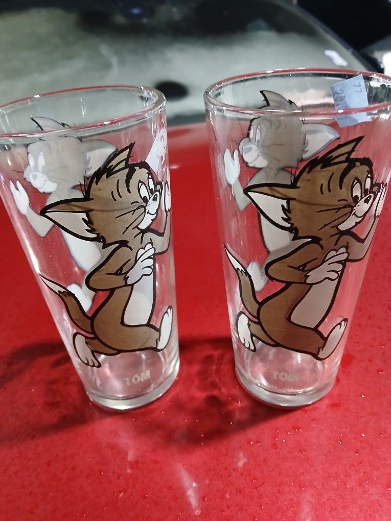 Vintage Tom And Jerry Set Of Glasses By Pepsi