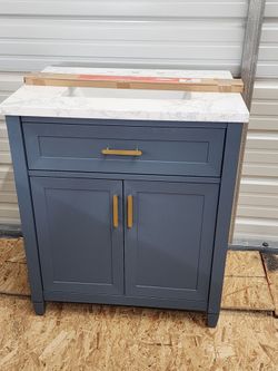 BRAND NEW allen + roth Lancashire 30-in Chambray Blue Undermount Single Sink Bathroom Vanity