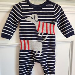 Baby Gap Weenie Dog Sweater Romper 6-12m