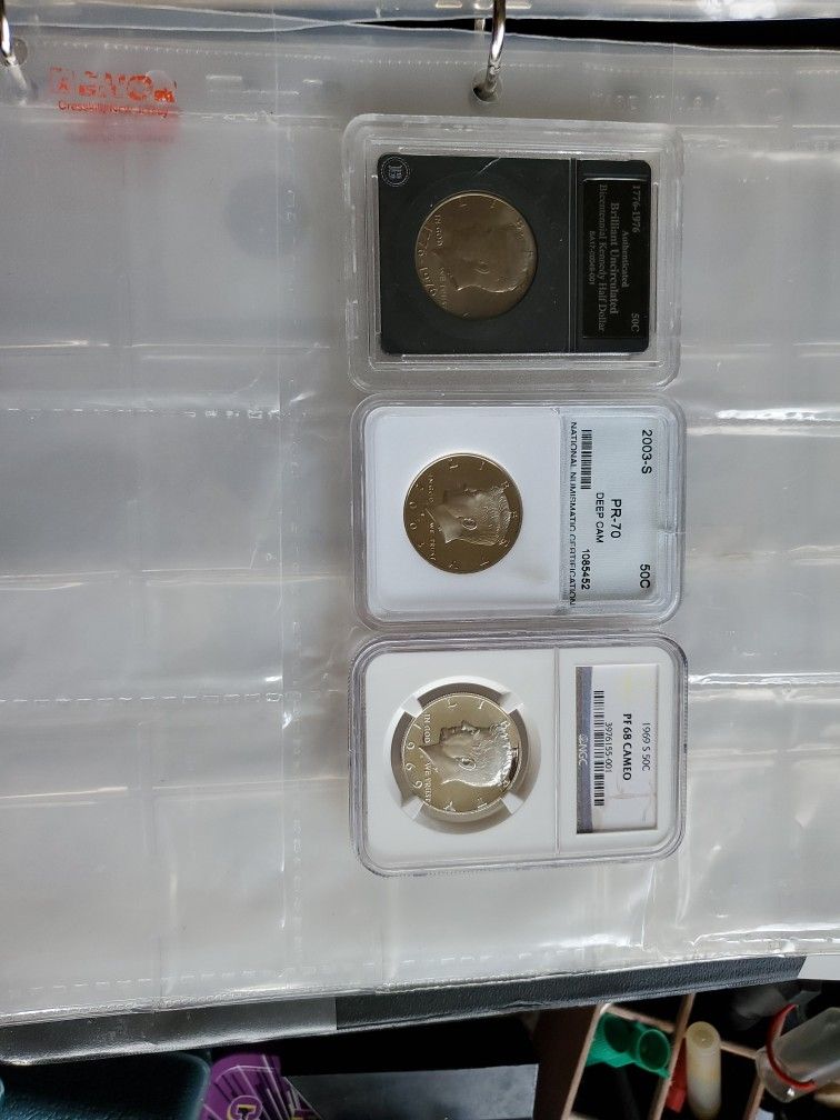 Graded And Slabbed Kennedy half dollars