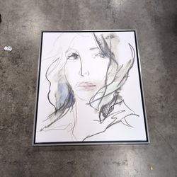 Abstract Charcoal Portrait Framed Wall Art