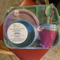 Cups plates bowls spoons little trays for kids