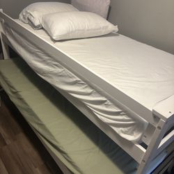 Twin W/Trundle Bed and Mattresses 