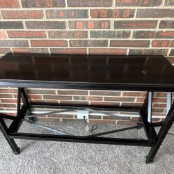 Black Console Table with Bottom Glass