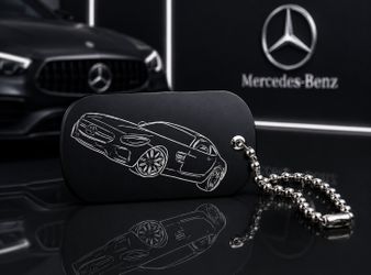 Mercedes-AMG GT Black Metal Engraved Keychain – Custom Laser Engraved Automotive Gift