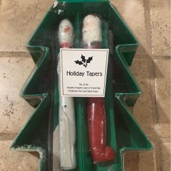 Holiday Tapers - 4 Included 2 Snowman 2 Santa Clause 