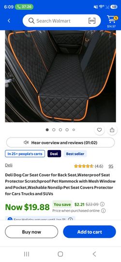 Deli Dog Car Back Seat Cover Pet Hammock