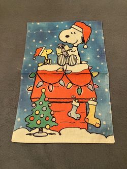 SNOOPY+WOODSTOCK XMAS FLAG