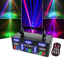 Proffessional DJ Lights for Party, 21 Lens RGB UV Disco Strobe Stage Lighting Indoor Support DMX...  