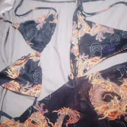 Bikini Dragon Print Swim Suit 