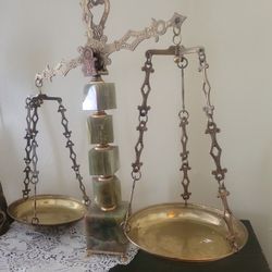 Onyx and brass Scales of justice