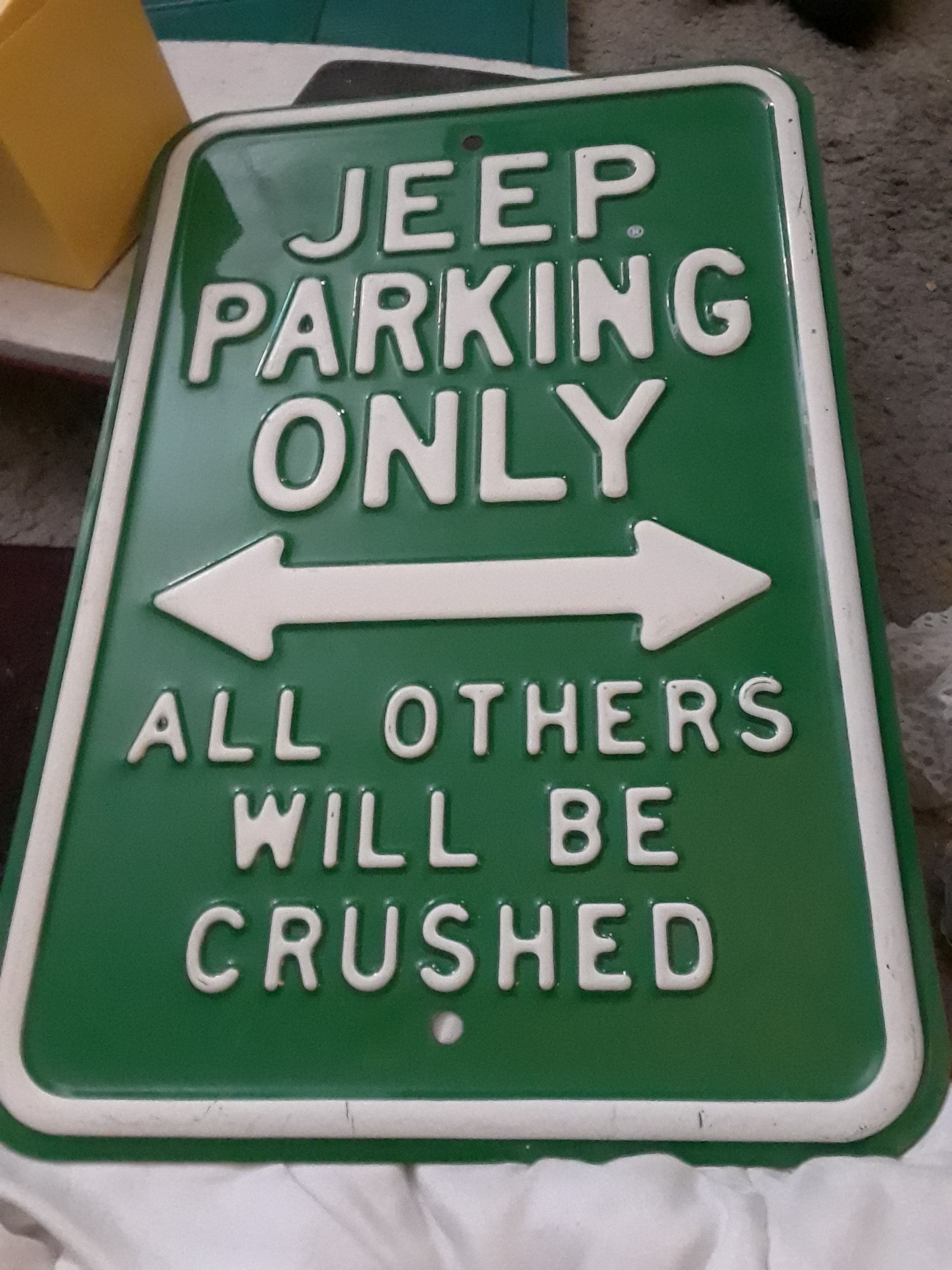 Jeep parking only sign