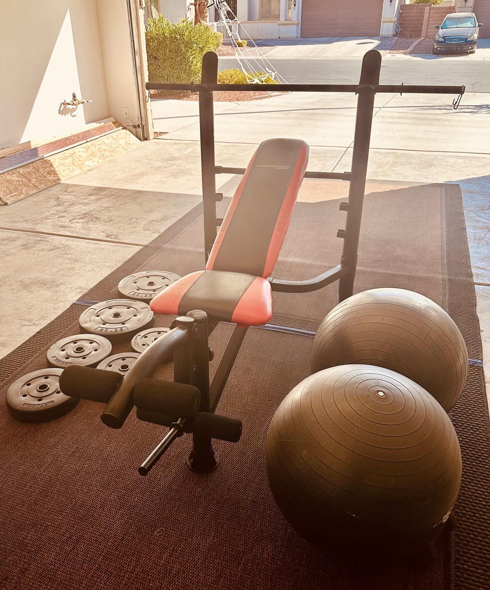 bench Press with bar and weights for Sale in Las Vegas, NV OfferUp