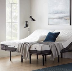 New Adjustable Bed Frame with Wireless Remote, Head and Foot Elevation, Easy Tool-Free Assembly- Split King / King