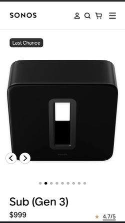 Sonos Sub Gen 3 Wireless Subwoofer