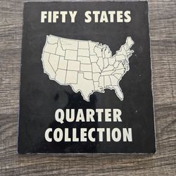 FIFTY STATES QUARTER COLLECTION BOOK AND COINS