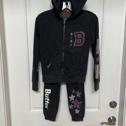 Girls Butter Jacket And Joggers 