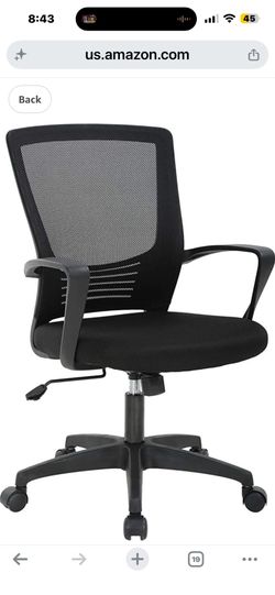 BestOffice Office Chair Ergonomic Desk Chair Mesh Computer Chair Swivel Rolling Mid Back Task Chair with Lumbar Support Flip-up Arms Massage Adjustabl