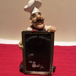 Chef Sculpture with Chalkboard