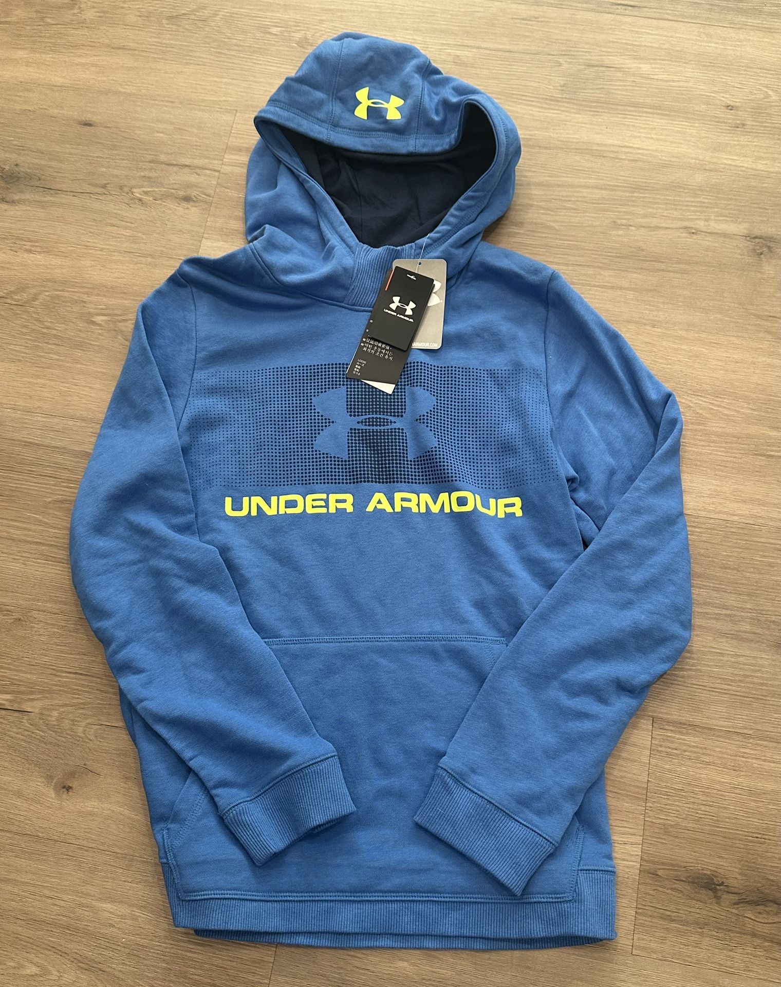 Under Armour Boys Youth XL Hoodie Blue Hooded Sweatshirt, New