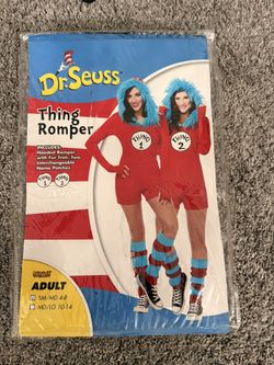 Adult Dr. Seuss Thing Romper Costume w/ Leg Warmers