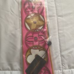 Louie Vuitton Monogram Pink And Gold Bandeau Scarf