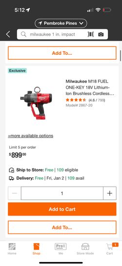 Milwaukee 1 in Impact Wrench