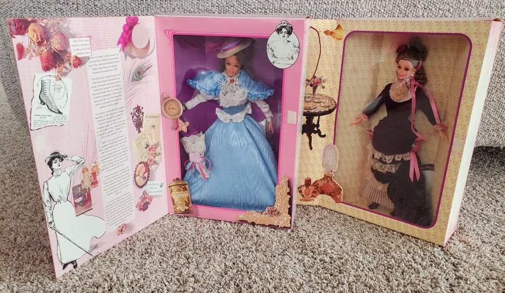 Gibson Girl/Victorian Lady Barbies, New in Box Bundle 