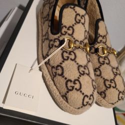 Gucci Fria Horsebit Wool Monogram Loafers