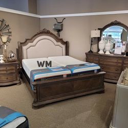 Charmond Brown Sleigh Bedroom Set (Queen and King Bed Frame