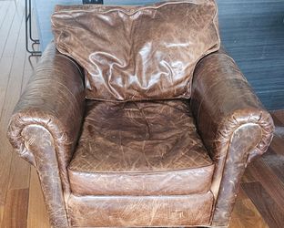 Restoration Hardware Lancaster Brown Leather Chair Set