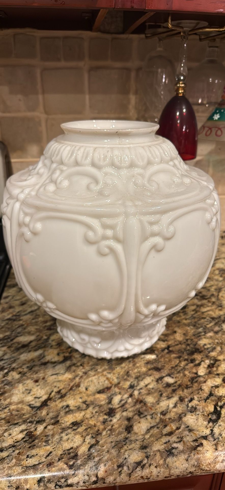 Victorian Milk Glass Lamp Shade