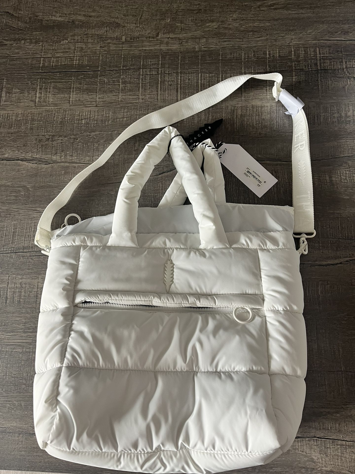 Thacker White Puffer Tote Bag