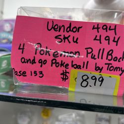4 Pokemon Pullback And Go Poke ball By Tomy Located In Case 153 