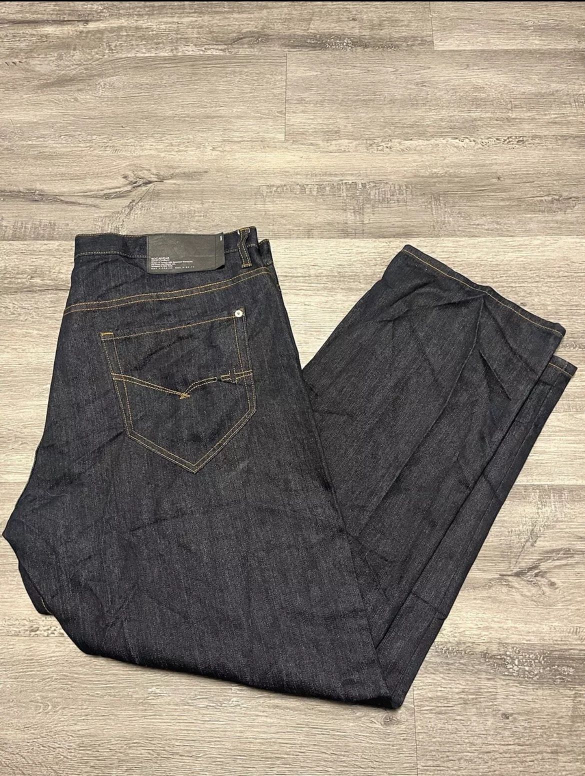 Rocawear Jeans Mens 42x32 Black Denim Baggy Wash Streetwear Goth Y2K SOUTHPOLE
