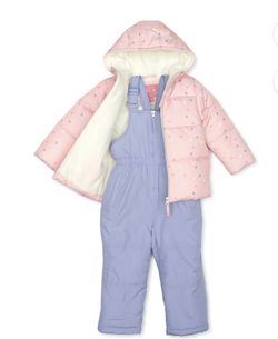 Toddler Winter Jacket And Snow Pants Bib Set
