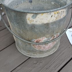 Vintage Wheeling Metal Bucket 