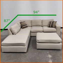 🚚 FREE DELIVERY - Cozy Sectional Sofa with Ottomans