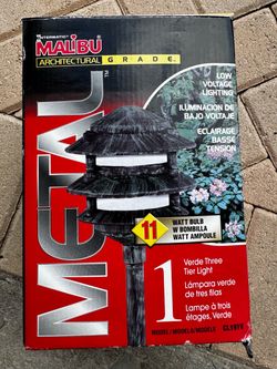 Set of 2 Malibu Metal Verde Three Tier Low Voltage Path Light