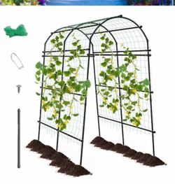 7.5 ft. Metal Garden Arch Trellis Outdoor Plant Support Archway for Climbing Vine Flower