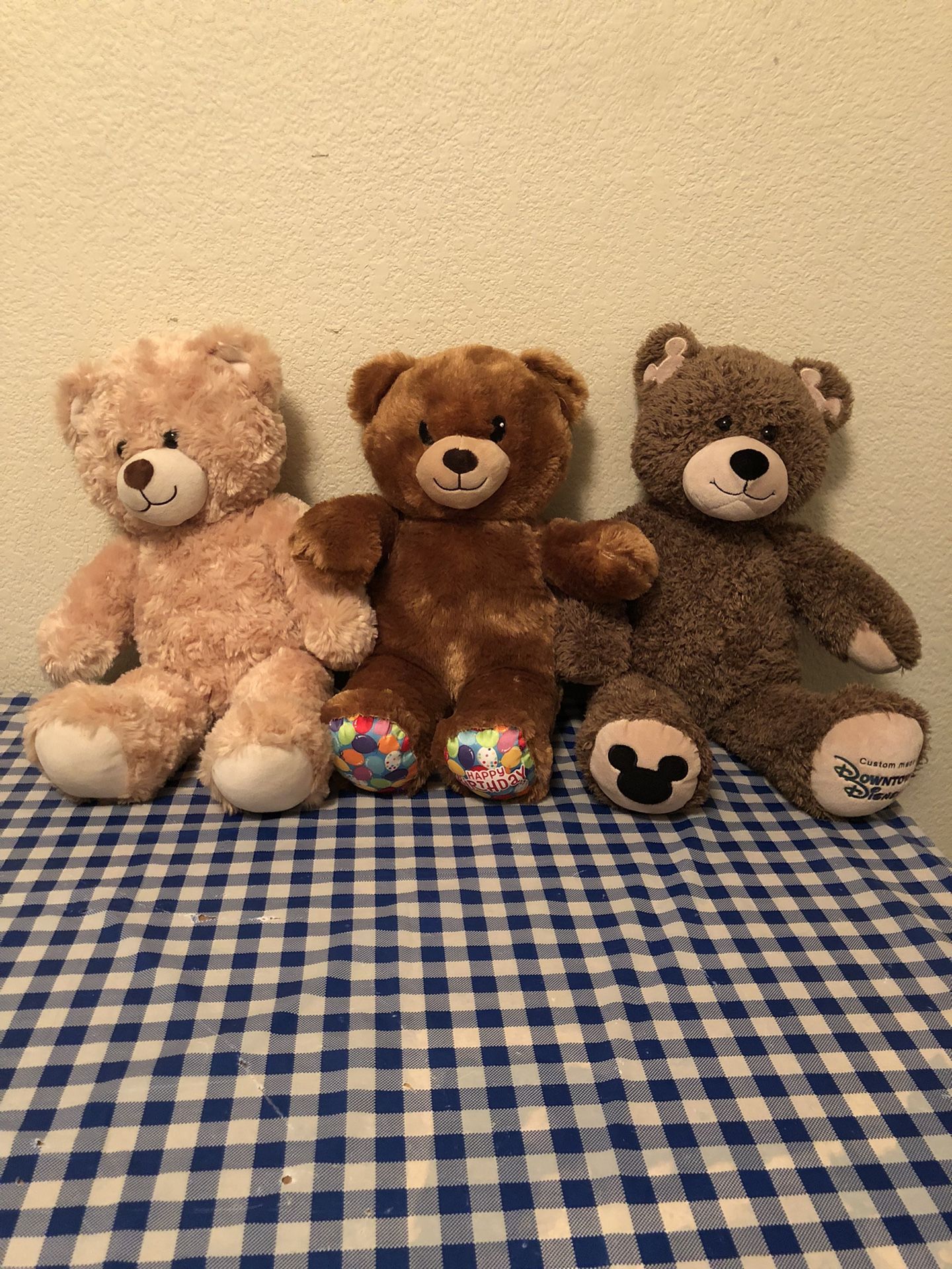 3 Build A Bear Teddy Bears $4. Ea.