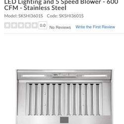 SKS  36” Custom Vent Hood Insert New In Box