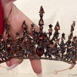 Hair Jewelry Crown Tiaras for Women Baroque Retro Bronze Violet Crystal Bridal Tiaras Crown Rhinestone Pagean