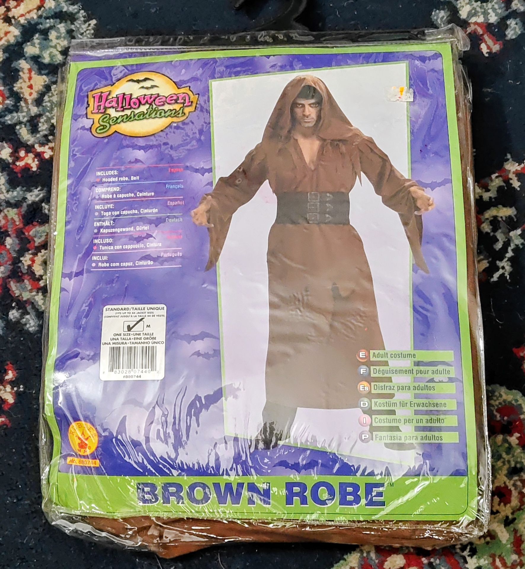 New Never Opened men’s Brown Robe Costume By Halloween Sensations 