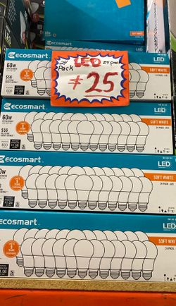 EcoSmart 60-Watt Equivalent A19 Non-Dimmable LED Light Bulb, Soft White (24-Pack)