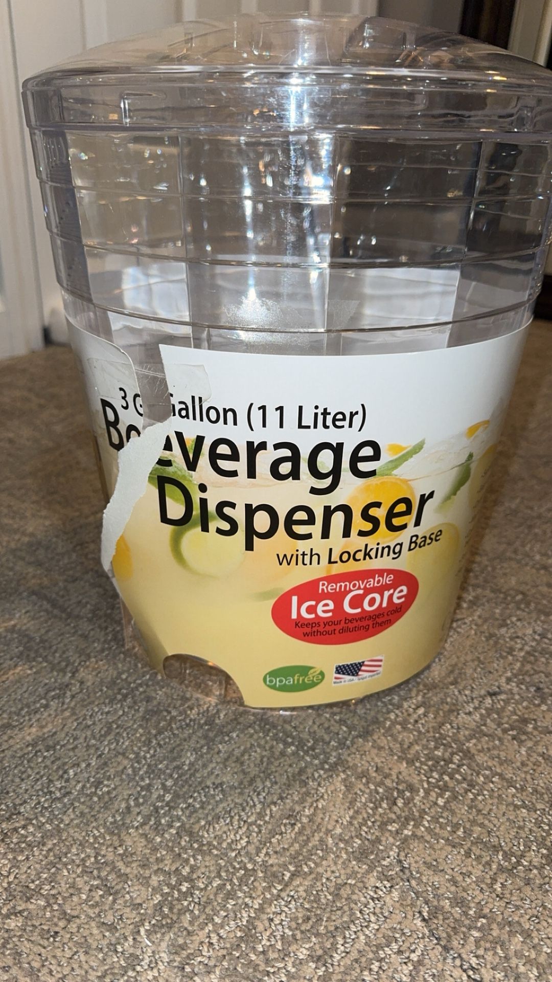 3 Gallon Beverage Dispenser - Brand New